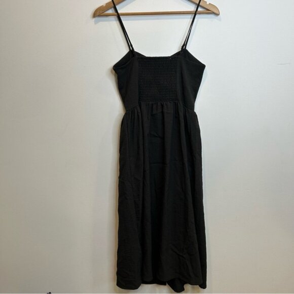 H&M Midi Button Up Dress Black - Picture 6 of 7